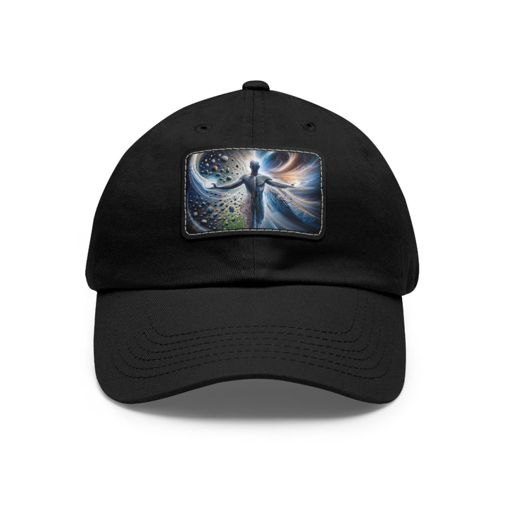 Cosmic Human Duality - Dad Hat - Hats - g(0D·IO) - Black / Black patch - Rectangle - One size