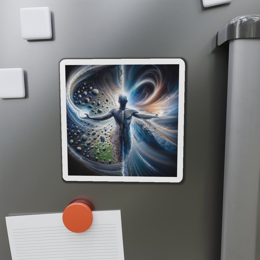 Cosmic Human Duality - Die-cut Magnet - Home Decor - g(0D·IO) - 6 × 6" - Die-Cut - 1 pc