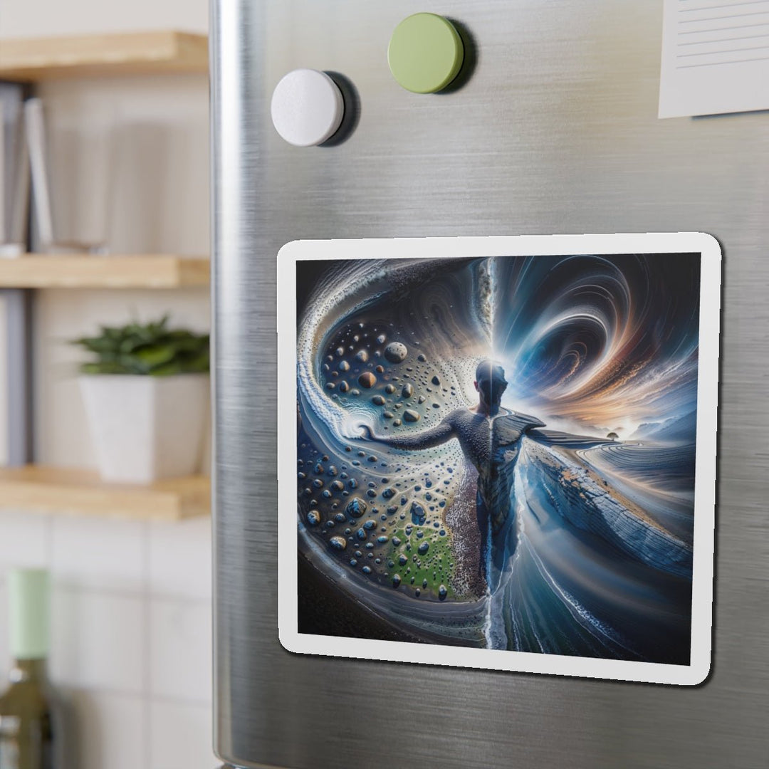 Cosmic Human Duality - Die-cut Magnet - Home Decor - g(0D·IO) - 6 × 6" - Die-Cut - 1 pc