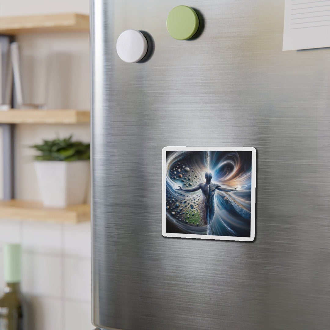 Cosmic Human Duality - Die-cut Magnet - Home Decor - g(0D·IO) - 6 × 6" - Die-Cut - 1 pc