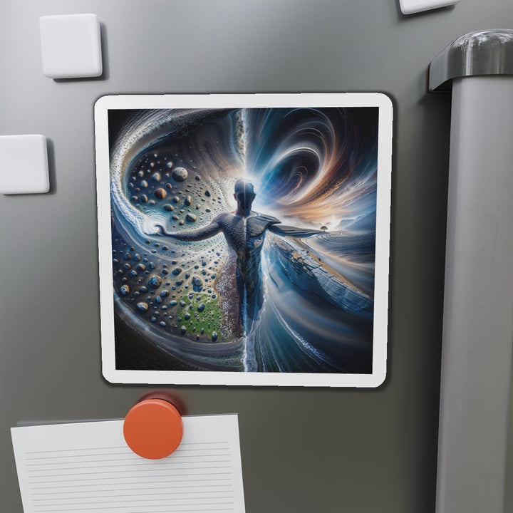 Cosmic Human Duality - Die-cut Magnet - Home Decor - g(0D·IO) - 6 × 6" - Die-Cut - 1 pc