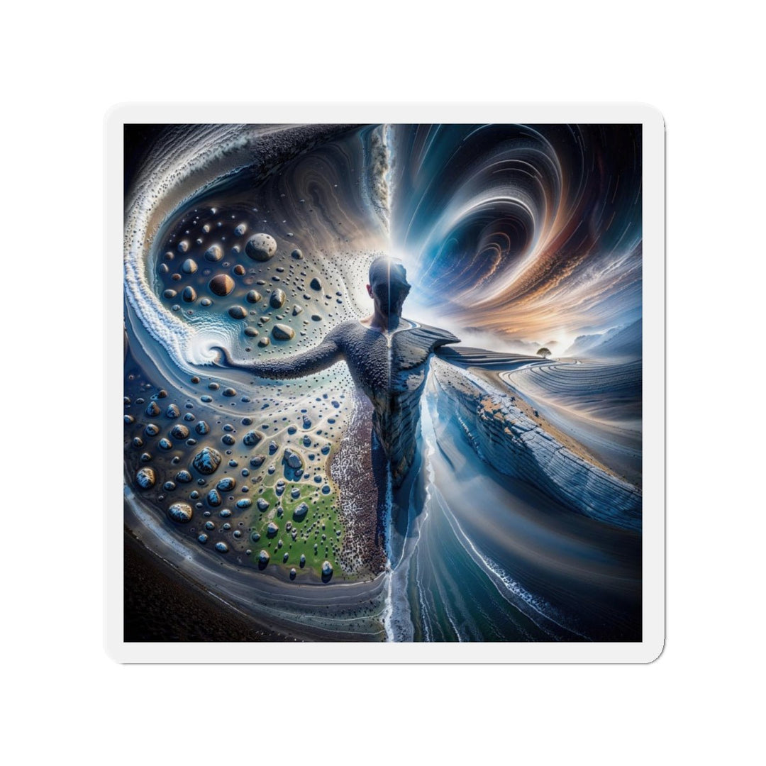 Cosmic Human Duality - Die-cut Magnet - Home Decor - g(0D·IO) - 5" x 5" - Die-Cut - 1 pc