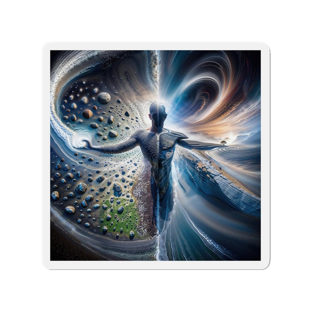 Cosmic Human Duality - Die-cut Magnet - Home Decor - g(0D·IO) - 3" x 3" - Die-Cut - 1 pc