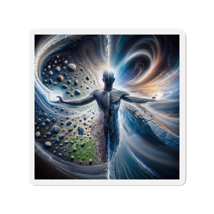 Cosmic Human Duality - Die-cut Magnet - Home Decor - g(0D·IO) - 3" x 3" - Die-Cut - 1 pc