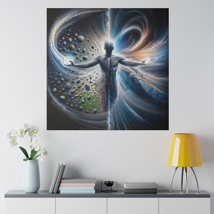 Cosmic Human Duality - Matte Canvas - Canvas - g(0D·IO) - 32" x 32" (Square) - 0.75'' -