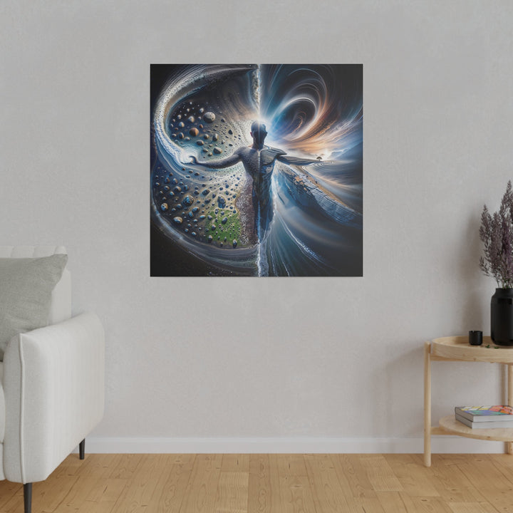 Cosmic Human Duality - Matte Canvas - Canvas - g(0D·IO) - 32" x 32" (Square) - 0.75'' -