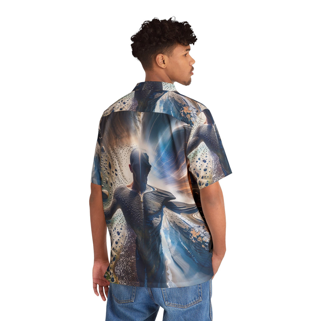 Cosmic Human Duality - Men's Hawaiian Shirt - All Over Prints - g(0D·IO) - S - Black -