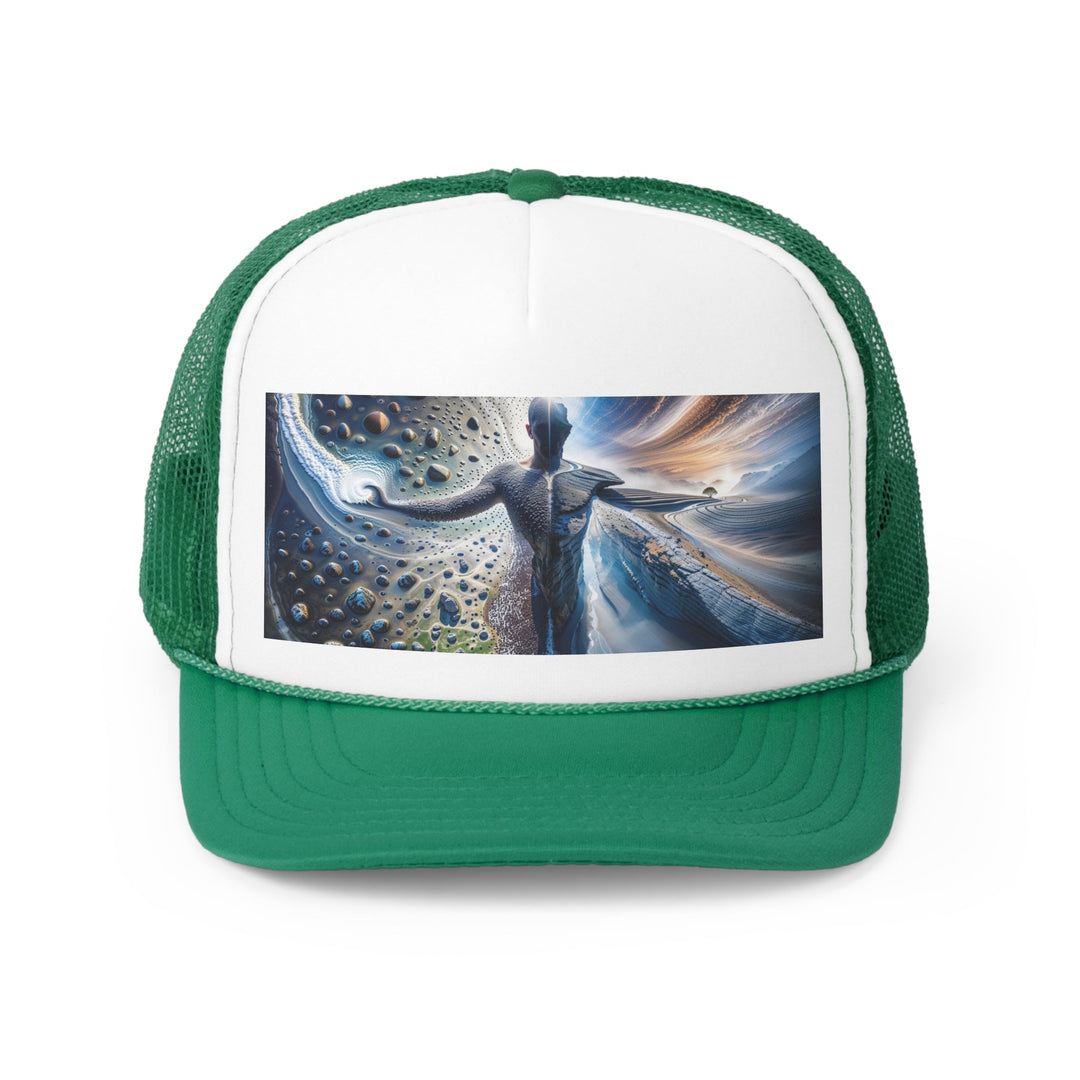 Cosmic Human Duality - Trucker Hat - Hats - g(0D·IO) - Green - One size -