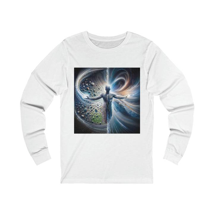 Cosmic Human Duality - Unisex Jersey Long Sleeve Tee - Long-sleeve - g(0D·IO) - S - White -