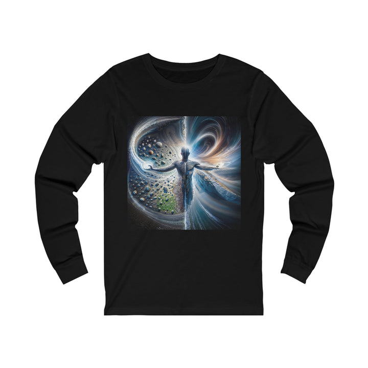 Cosmic Human Duality - Unisex Jersey Long Sleeve Tee - Long-sleeve - g(0D·IO) - S - Black -