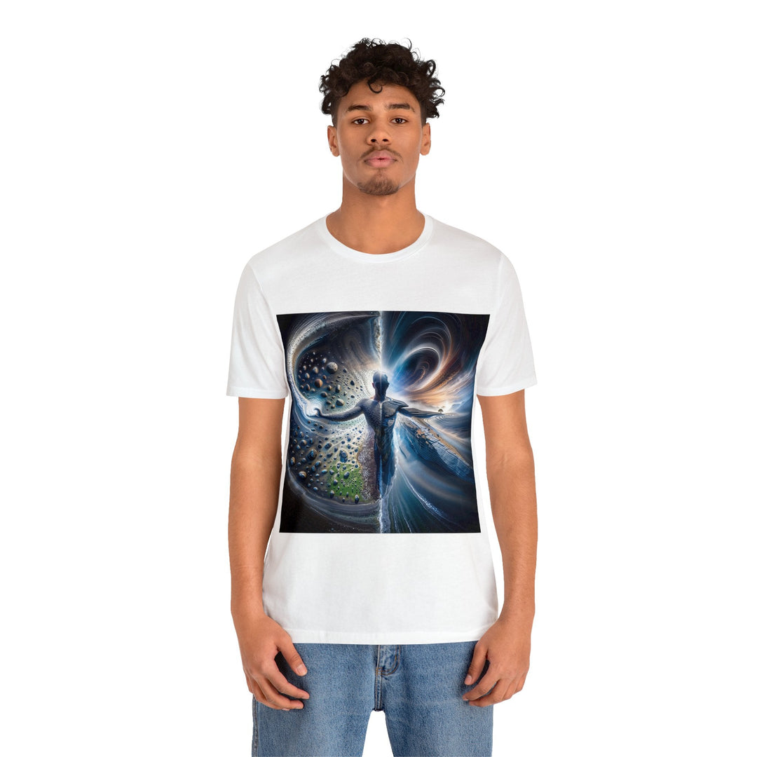 Cosmic Human Duality - Unisex Jersey Short Sleeve Tee - T-Shirt - g(0D·IO) - Black - S -