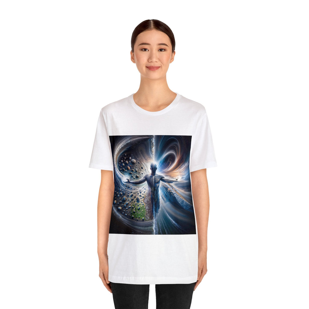 Cosmic Human Duality - Unisex Jersey Short Sleeve Tee - T-Shirt - g(0D·IO) - Black - S -