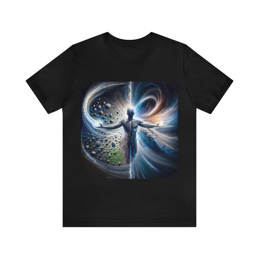 Cosmic Human Duality - Unisex Jersey Short Sleeve Tee - T-Shirt - g(0D·IO) - Black - S -