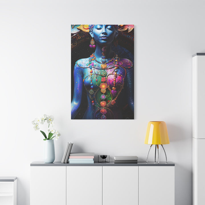 Cosmic Lotus Meditation - Matte Canvas Print 1.25" - Canvas - g(0D·IO) - 36" x 36" - 1.25" -