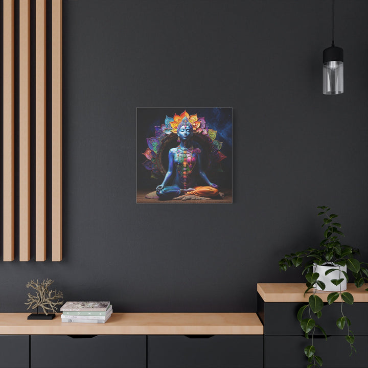 Cosmic Lotus Meditation - Matte Canvas Print 1.25" - Canvas - g(0D·IO) - 36" x 36" - 1.25" -