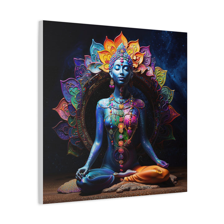 Cosmic Lotus Meditation - Matte Canvas Print 1.25" - Canvas - g(0D·IO) - 36" x 36" - 1.25" -
