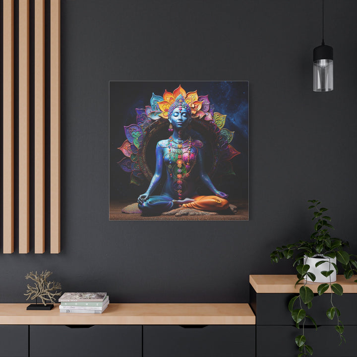 Cosmic Lotus Meditation - Matte Canvas Print 1.25" - Canvas - g(0D·IO) - 36" x 36" - 1.25" -
