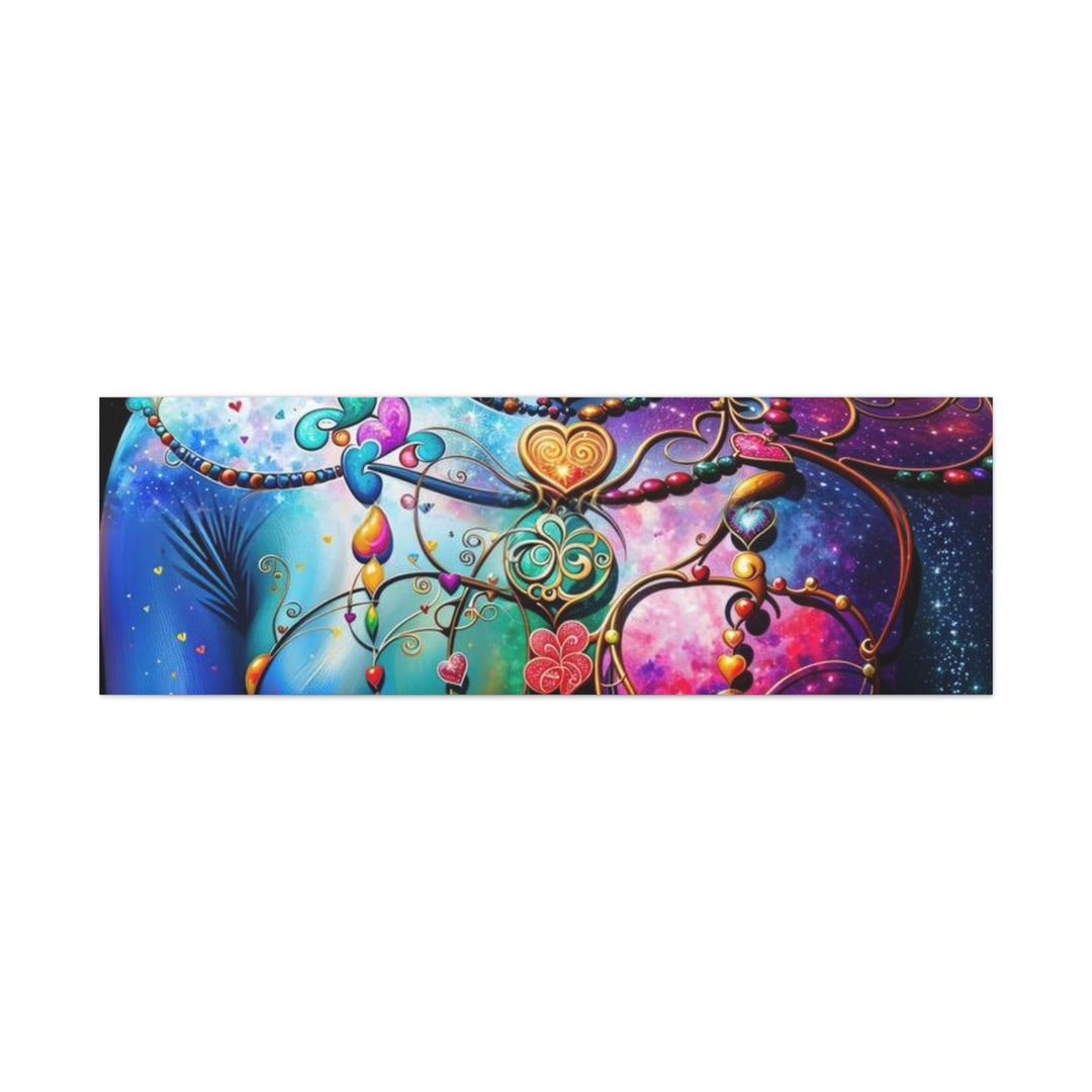 Cosmic Lotus Meditation - Matte Canvas Print 1.25" - Canvas - g(0D·IO) - 60" x 20" (Horizontal) - 1.25" -