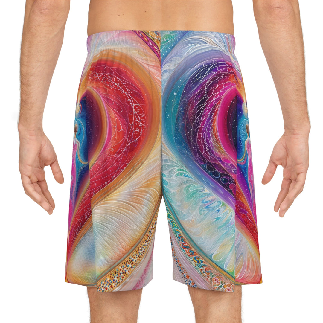 Cosmic Love Awakening - AOP Basketball Shorts - All Over Prints - g(0D·IO) - Seam thread color automatically matched to design - XS -