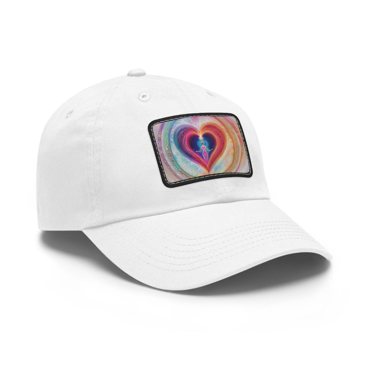 Cosmic Love Awakening - Dad Hat - Hats - g(0D·IO) - White / Black patch - Rectangle - One size