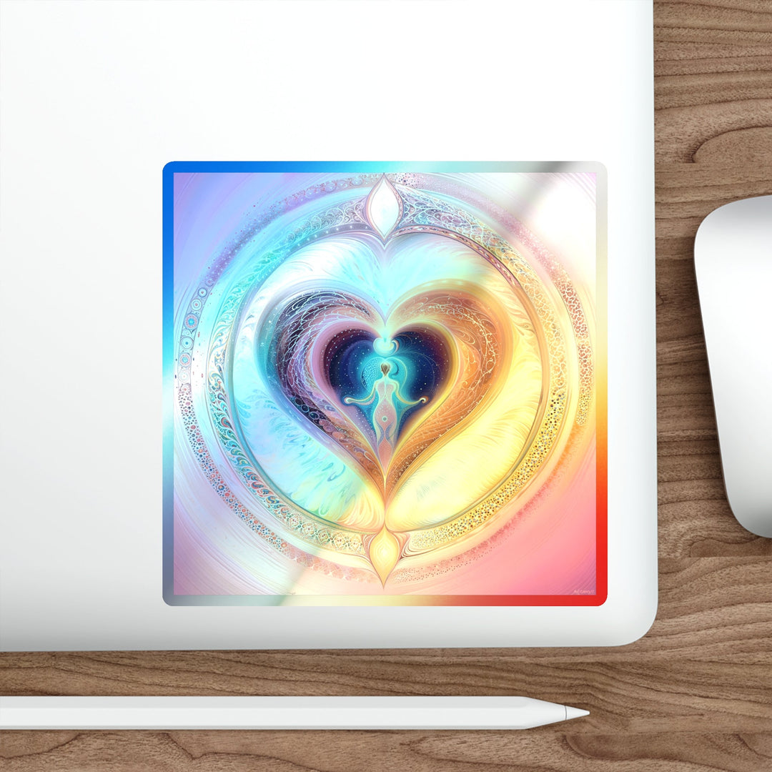 Cosmic Love Awakening - Holographic Die-Cut Sticker - Paper products - g(0D·IO) - 5" × 5" - Die-Cut - Holographic