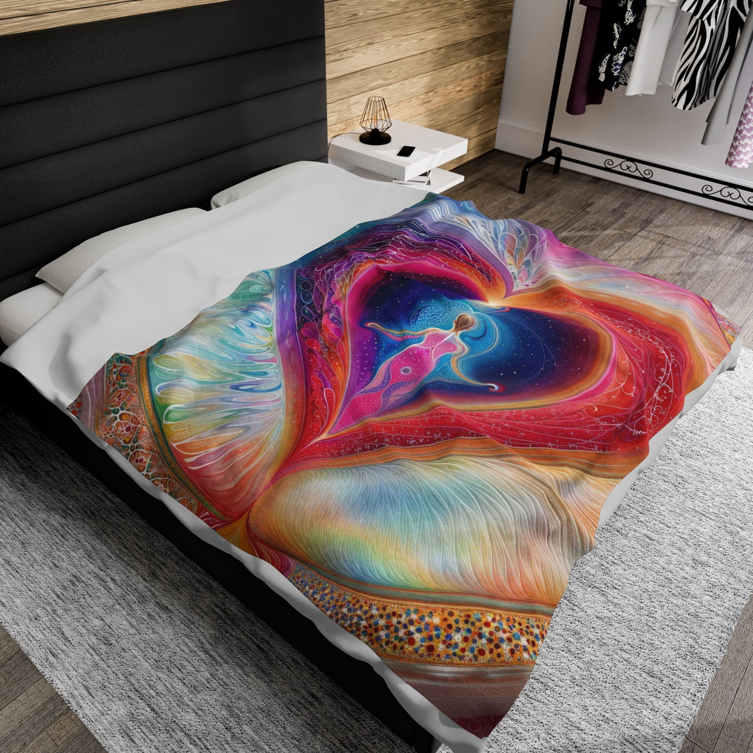 Cosmic Love Awakening - Velveteen Plush Blanket - All Over Prints - g(0D·IO) - 30" × 40" - -