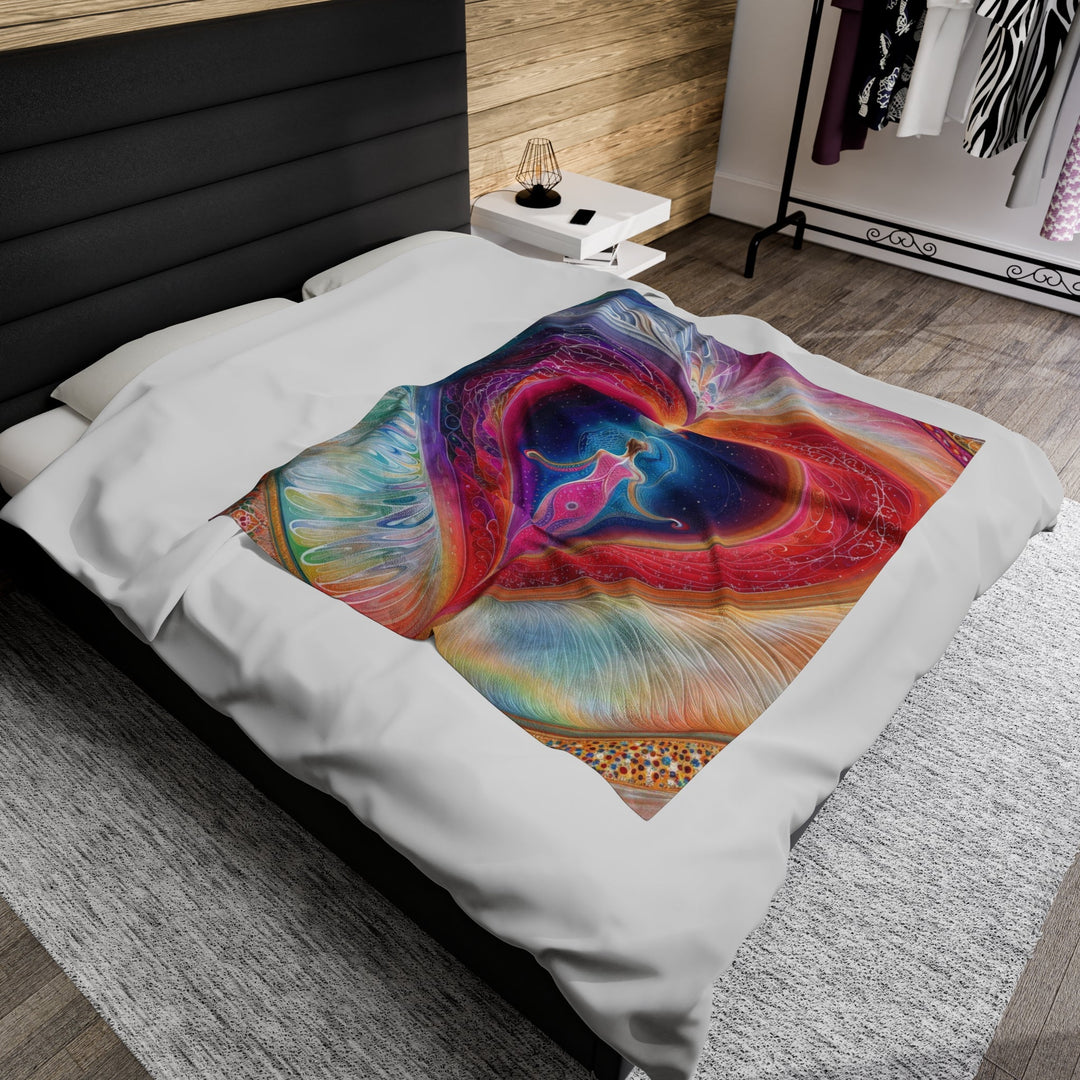 Cosmic Love Awakening - Velveteen Plush Blanket - All Over Prints - g(0D·IO) - 30" × 40" - -