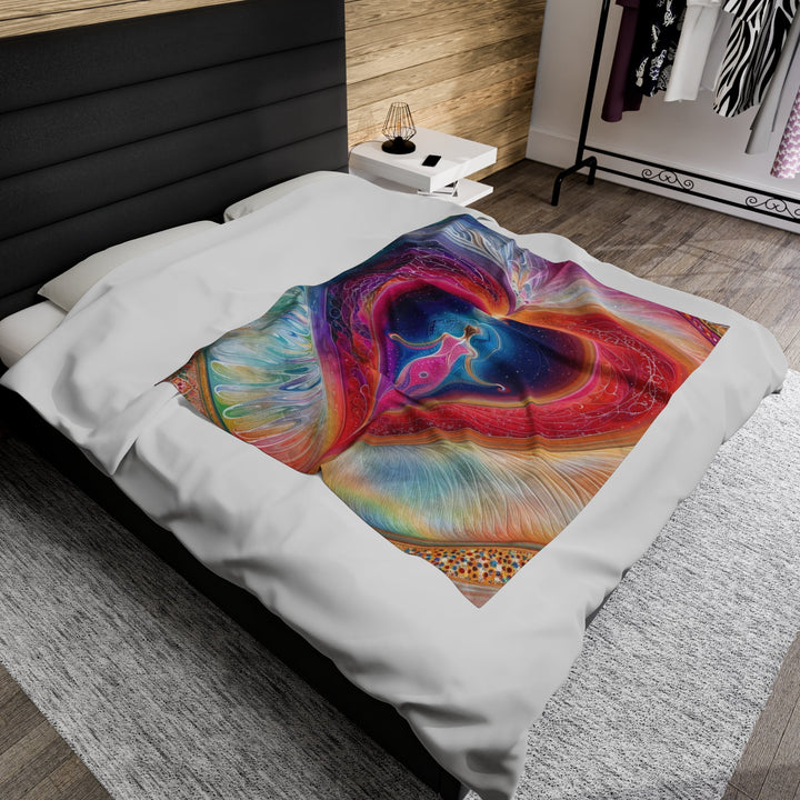 Cosmic Love Awakening - Velveteen Plush Blanket - All Over Prints - g(0D·IO) - 30" × 40" - -