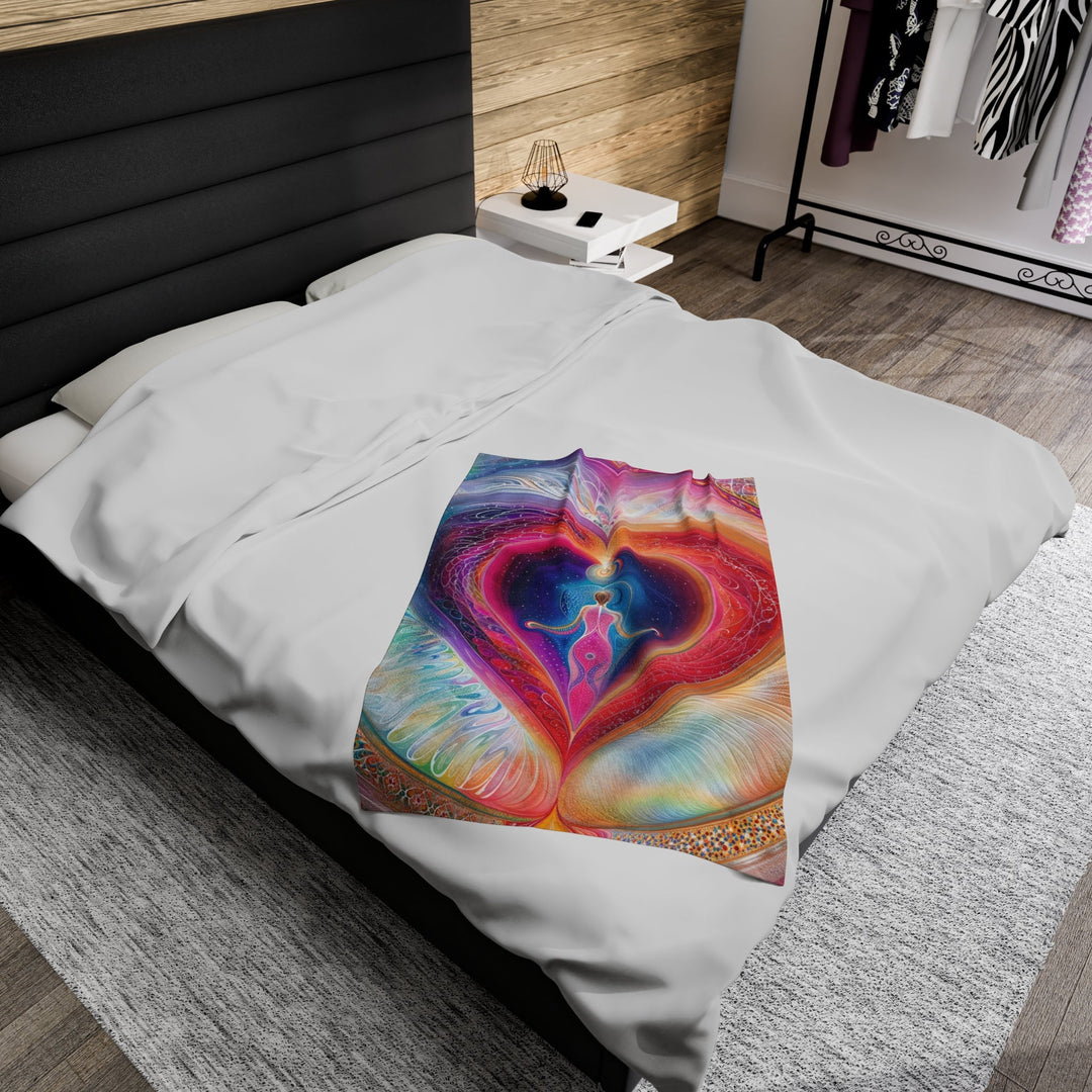 Cosmic Love Awakening - Velveteen Plush Blanket - All Over Prints - g(0D·IO) - 30" × 40" - -