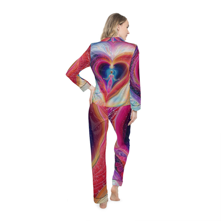 Cosmic Love Awakening - Women's Satin Pajamas - All Over Prints - g(0D·IO) - XS/S - Black -