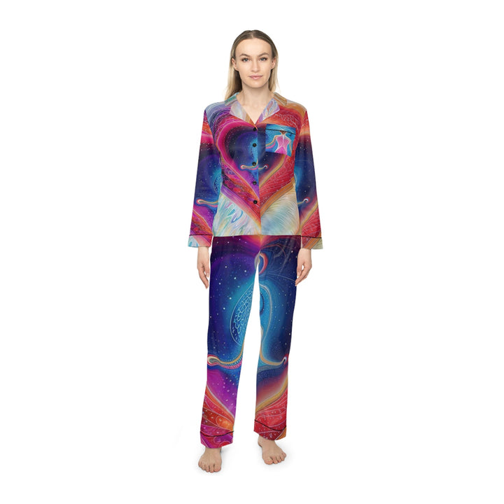 Cosmic Love Awakening - Women's Satin Pajamas - All Over Prints - g(0D·IO) - XS/S - Black -