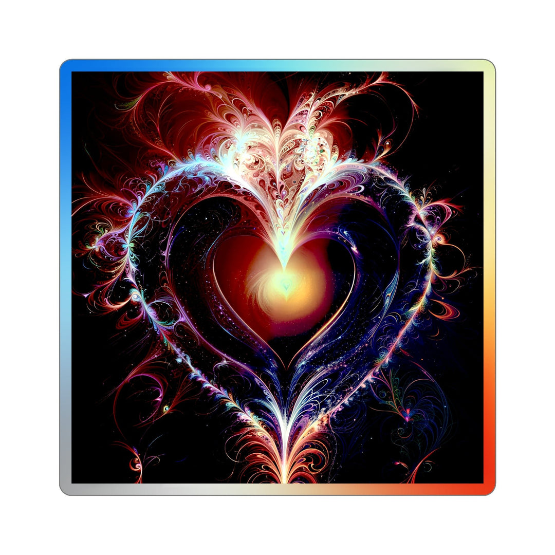 Cosmic Love Essence - Holographic Die-Cut Sticker - Paper products - g(0D·IO) - 4" × 4" - Die-Cut - Holographic