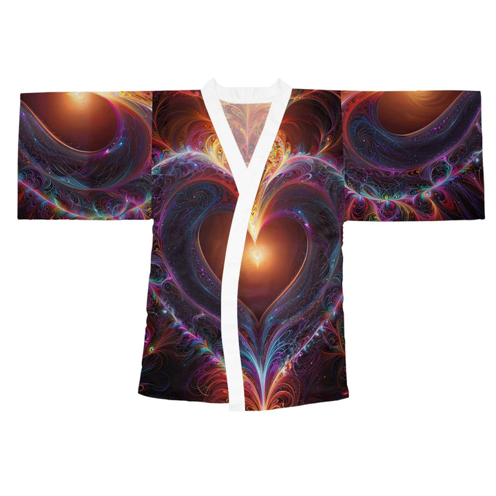 Cosmic Love Essence - Long Sleeve Kimono Robe - All Over Prints - g(0D·IO) - XS - White -