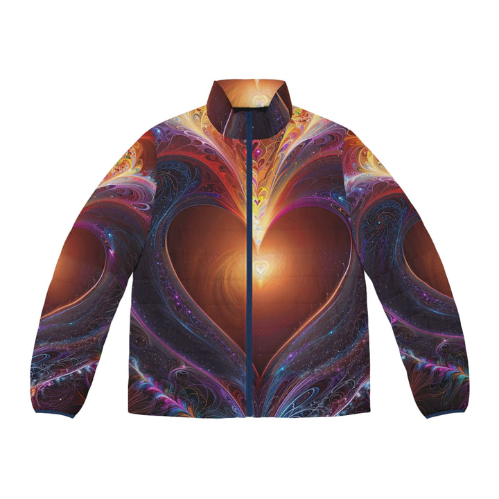 Cosmic Love Essence - Puffer Jacket - All Over Prints - g(0D·IO) - S - Dark blue zipper -