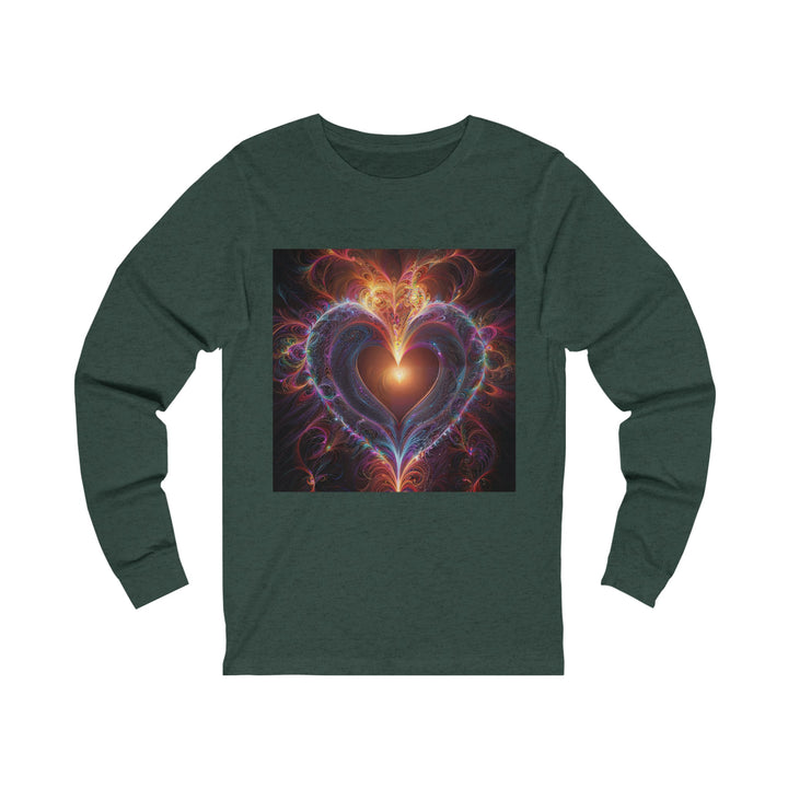 Cosmic Love Essence - Unisex Jersey Long Sleeve Tee - Long-sleeve - g(0D·IO) - S - Heather Forest -