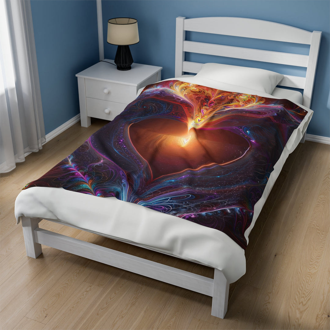 Cosmic Love Essence - Velveteen Plush Blanket - All Over Prints - g(0D·IO) - 30" × 40" - -