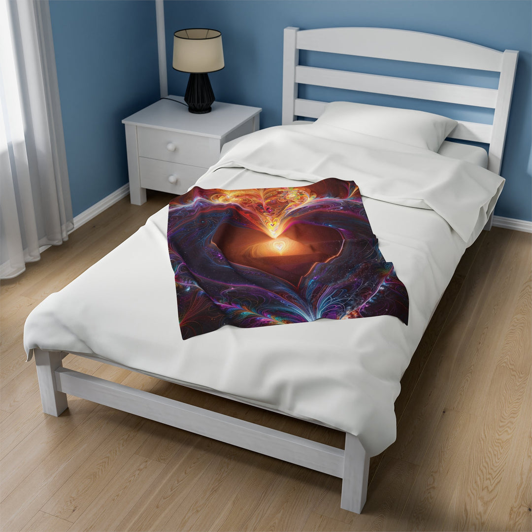 Cosmic Love Essence - Velveteen Plush Blanket - All Over Prints - g(0D·IO) - 30" × 40" - -