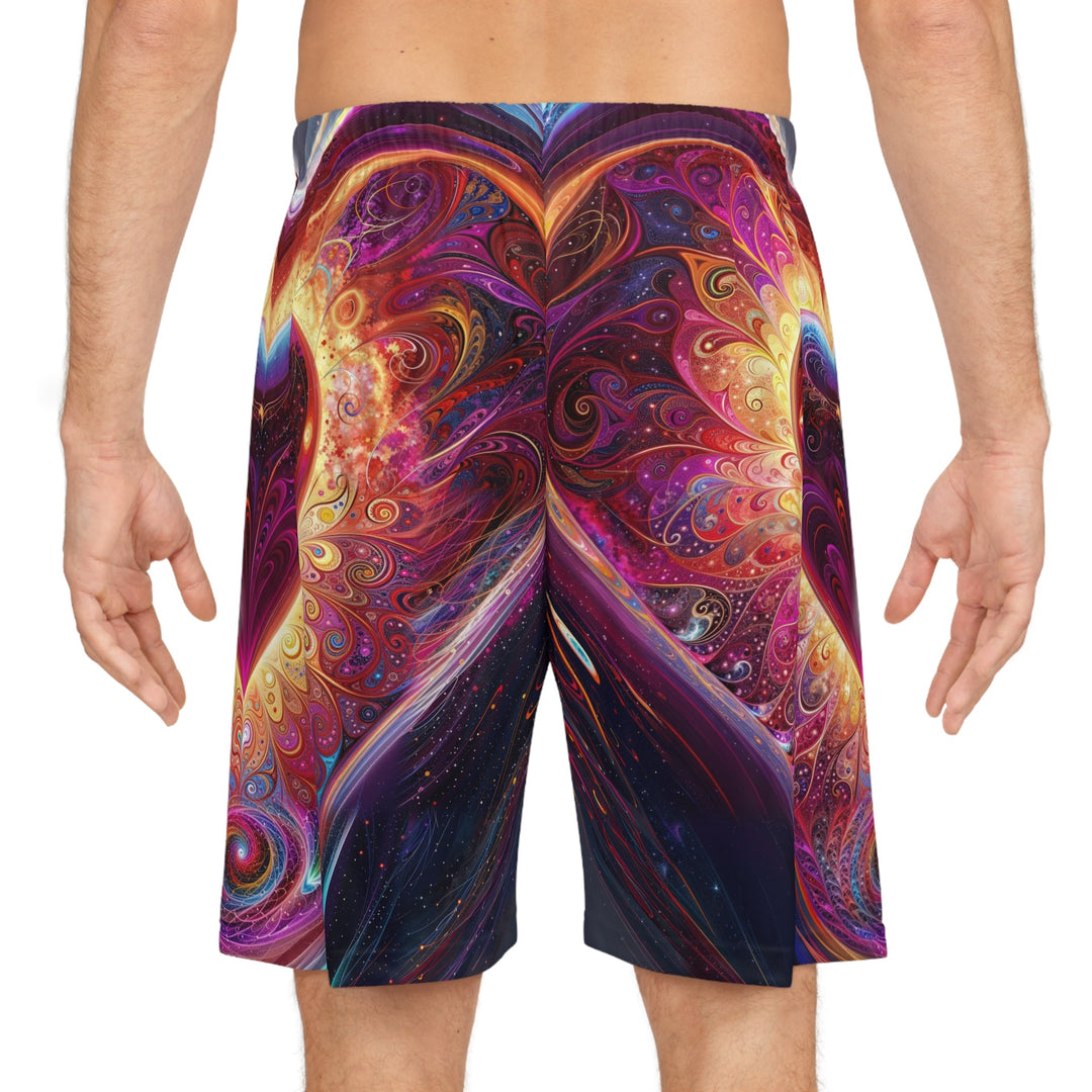 Cosmic Love Spiral - AOP Basketball Shorts - All Over Prints - g(0D·IO) - Seam thread color automatically matched to design - XS -