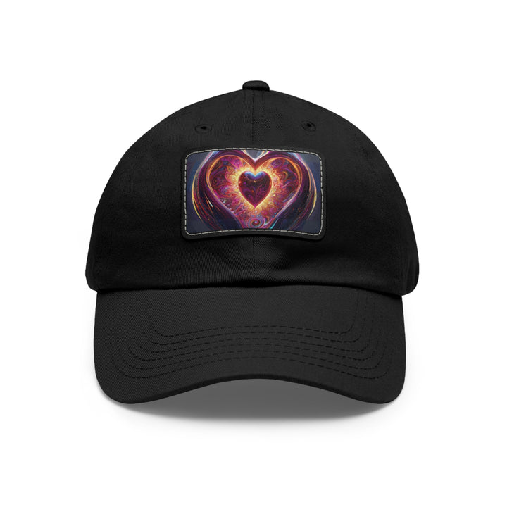 Cosmic Love Spiral - Dad Hat - Hats - g(0D·IO) - Black / Black patch - Rectangle - One size