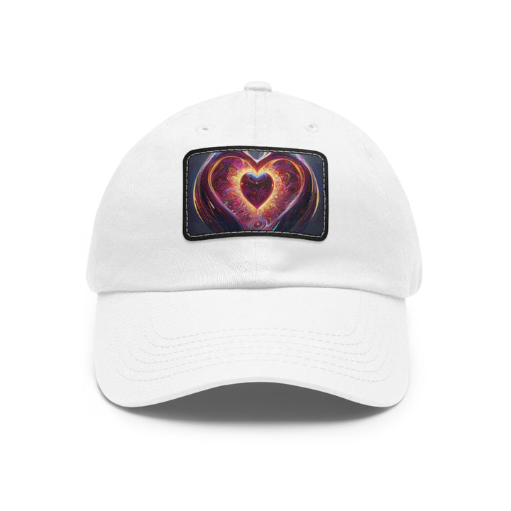 Cosmic Love Spiral - Dad Hat - Hats - g(0D·IO) - White / Black patch - Rectangle - One size