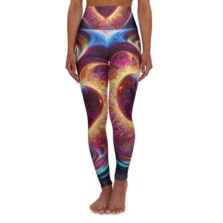 Cosmic Love Spiral - High Waisted AOP Yoga Leggings - All Over Prints - g(0D·IO) - XS - -