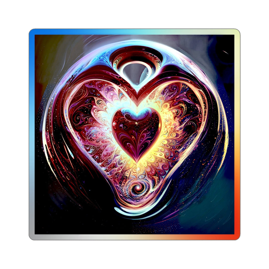 Cosmic Love Spiral - Holographic Die-Cut Sticker - Paper products - g(0D·IO) - 4" × 4" - Die-Cut - Holographic