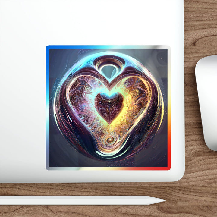 Cosmic Love Spiral - Holographic Die-Cut Sticker - Paper products - g(0D·IO) - 5" × 5" - Die-Cut - Holographic