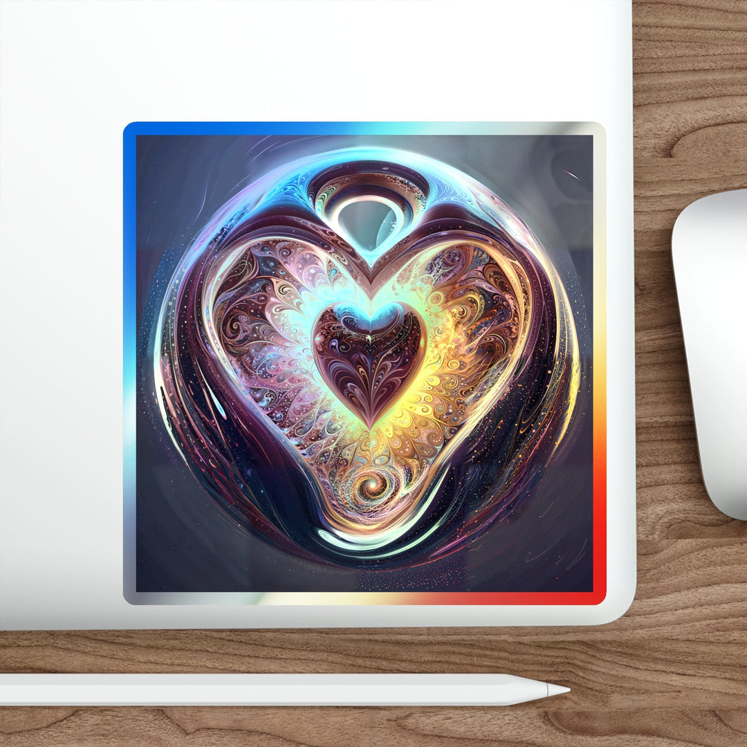 Cosmic Love Spiral - Holographic Die-Cut Sticker - Paper products - g(0D·IO) - 5" × 5" - Die-Cut - Holographic