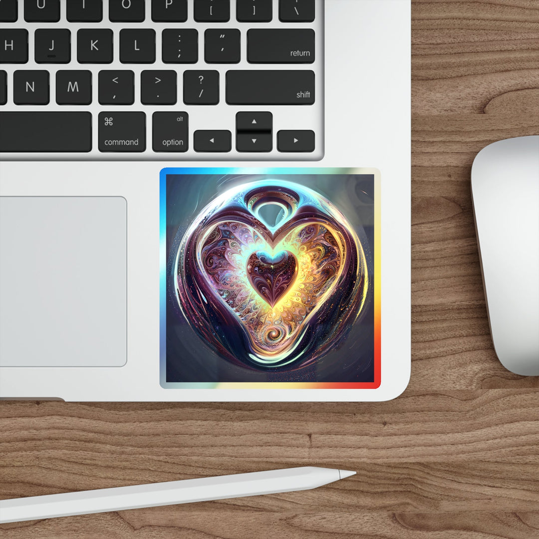 Cosmic Love Spiral - Holographic Die-Cut Sticker - Paper products - g(0D·IO) - 5" × 5" - Die-Cut - Holographic