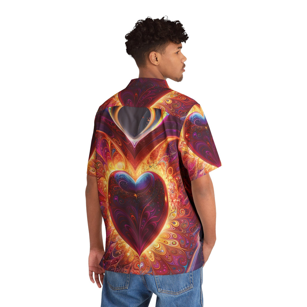 Cosmic Love Spiral - Men's Hawaiian Shirt - All Over Prints - g(0D·IO) - S - Black -