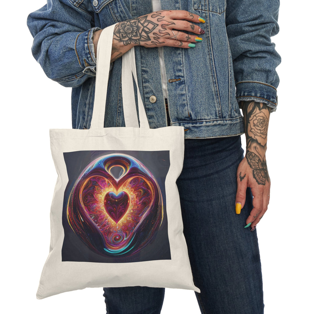 Cosmic Love Spiral - Natural Tote Bag - Bags - g(0D·IO) - 15" x 16" - Natural -