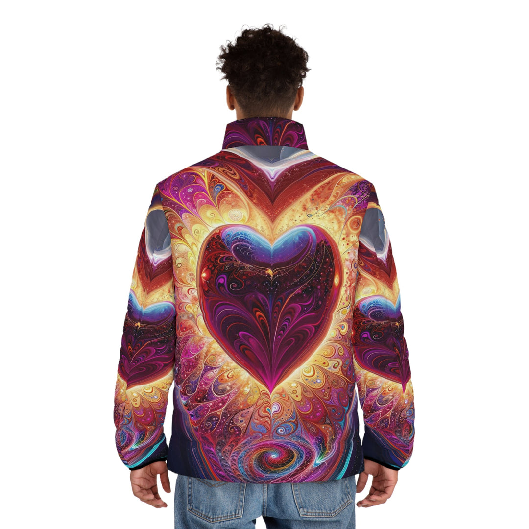 Cosmic Love Spiral - Puffer Jacket - All Over Prints - g(0D·IO) - S - Black zipper -