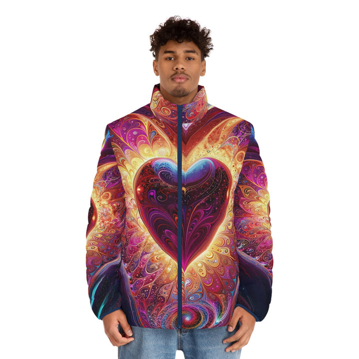 Cosmic Love Spiral - Puffer Jacket - All Over Prints - g(0D·IO) - S - Black zipper -