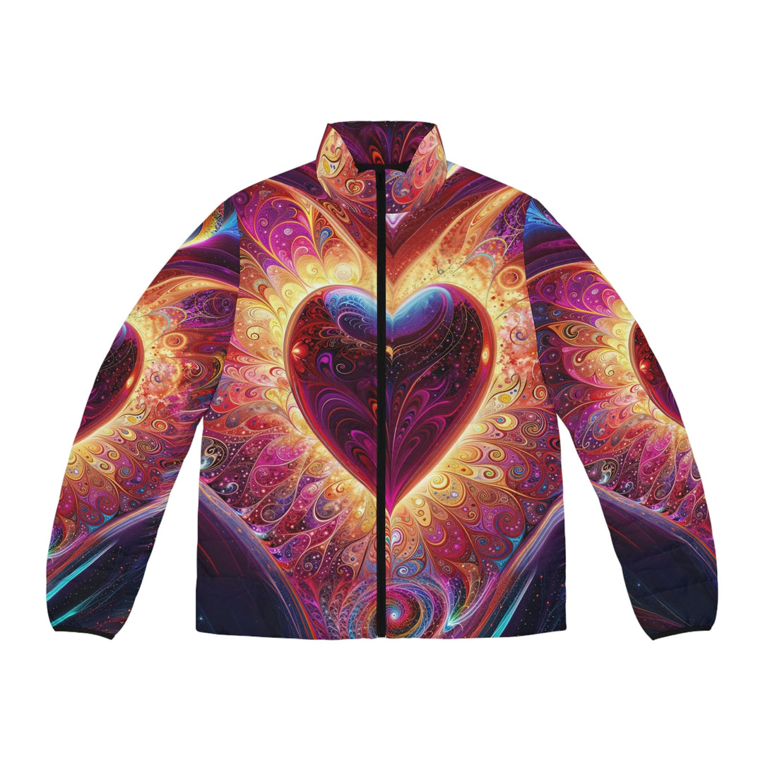 Cosmic Love Spiral - Puffer Jacket - All Over Prints - g(0D·IO) - S - Black zipper -